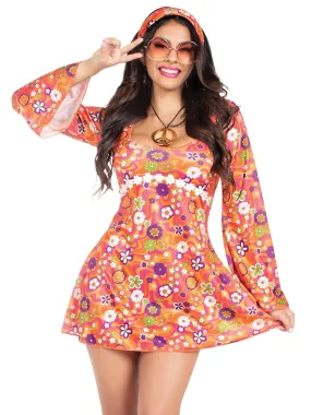 6PC Hippie Chick Costume