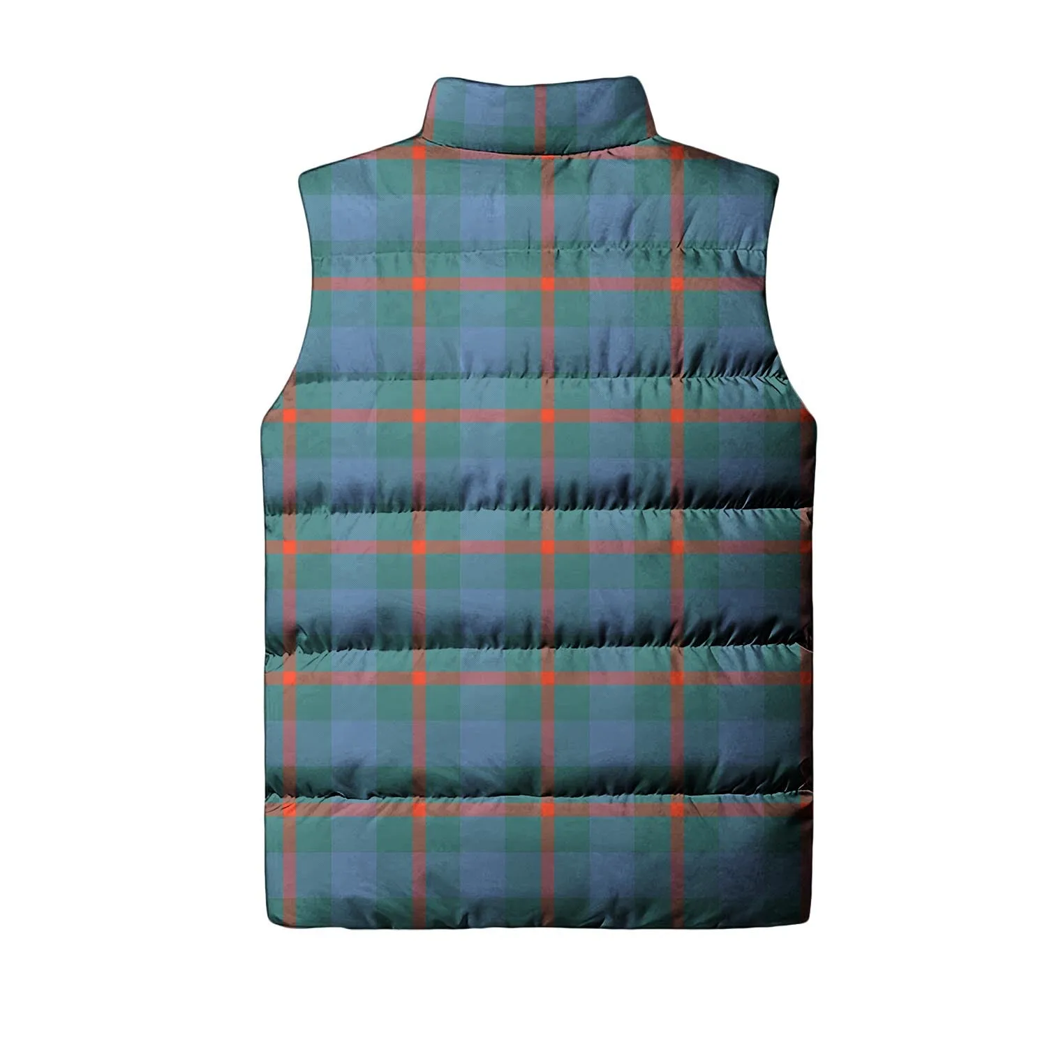 Agnew Ancient Tartan Sleeveless Puffer Jacket with Family Crest