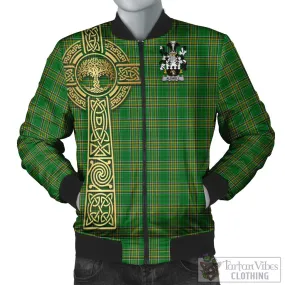 Aldwell Irish Clan Tartan Bomber Jacket with Coat of Arms Celtic Tree of Life Style