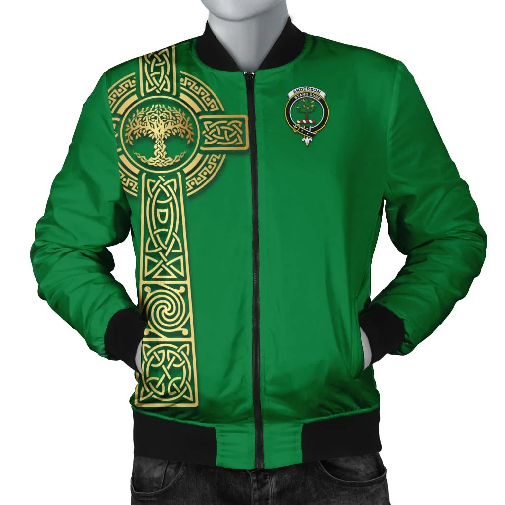 Anderson Clan Bomber Jacket with Golden Celtic Tree Of Life