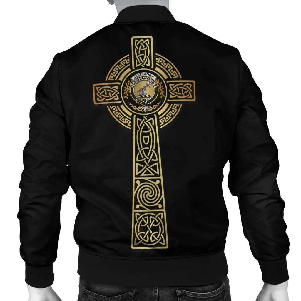 Anstruther Clan Bomber Jacket with Golden Celtic Tree Of Life