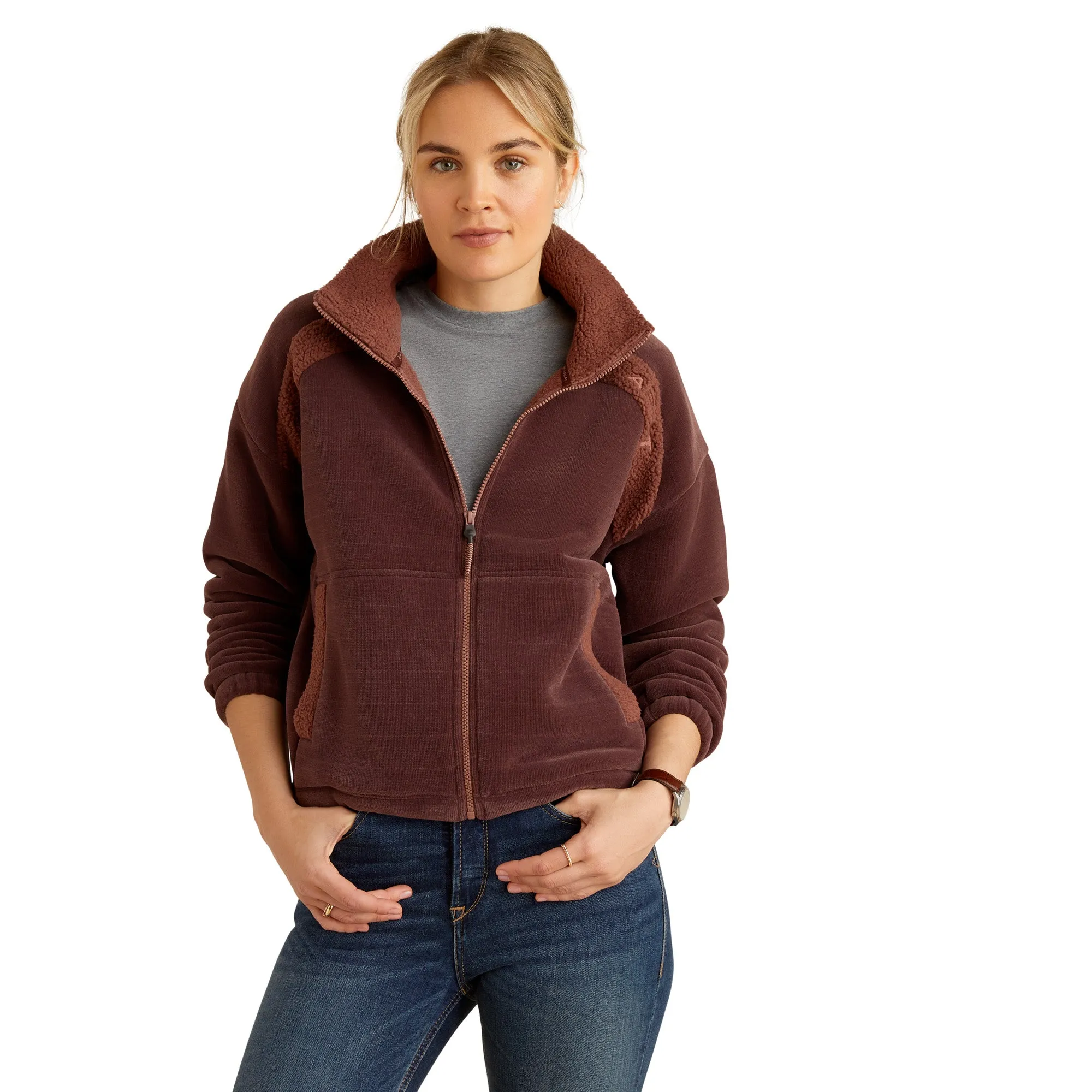 Ariat Ladies Lafayette Marron Full Zip Sweatshirt 10052659