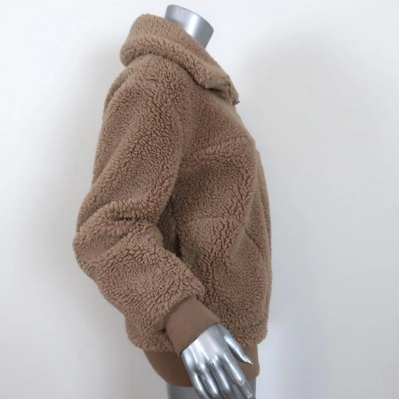 Aritzia Wilfred Free Teddy Bomber Jacket Sherpa Size XS