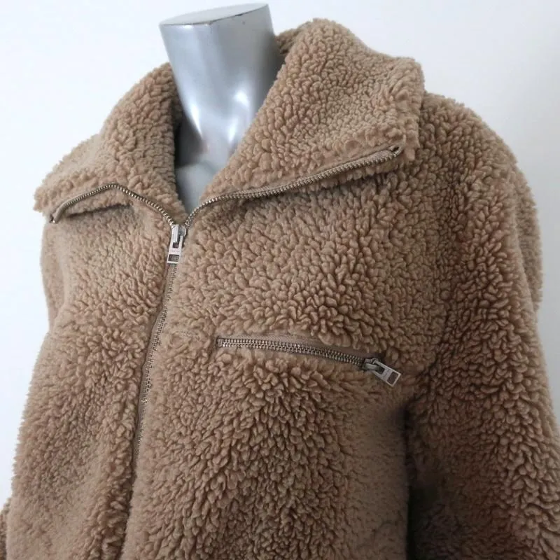 Aritzia Wilfred Free Teddy Bomber Jacket Sherpa Size XS