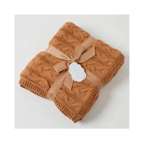 Baby Blanket Aurora Cable Knit - Biscuit