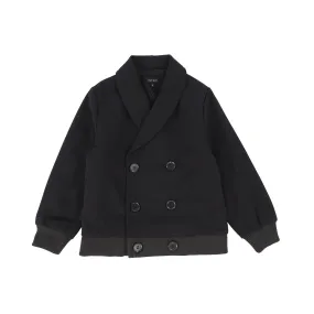 BAMBOO BLACK WOOL AND SHERPA DOUBLE BREASTED JACKET [Final Sale]