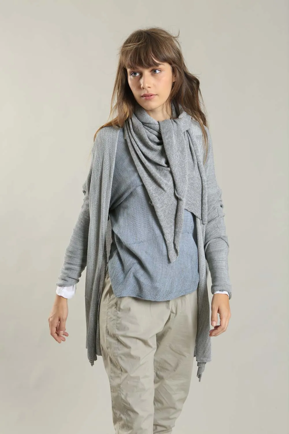 Bamboo, Cotton & Soy Metalo Scarf- Silver Grey