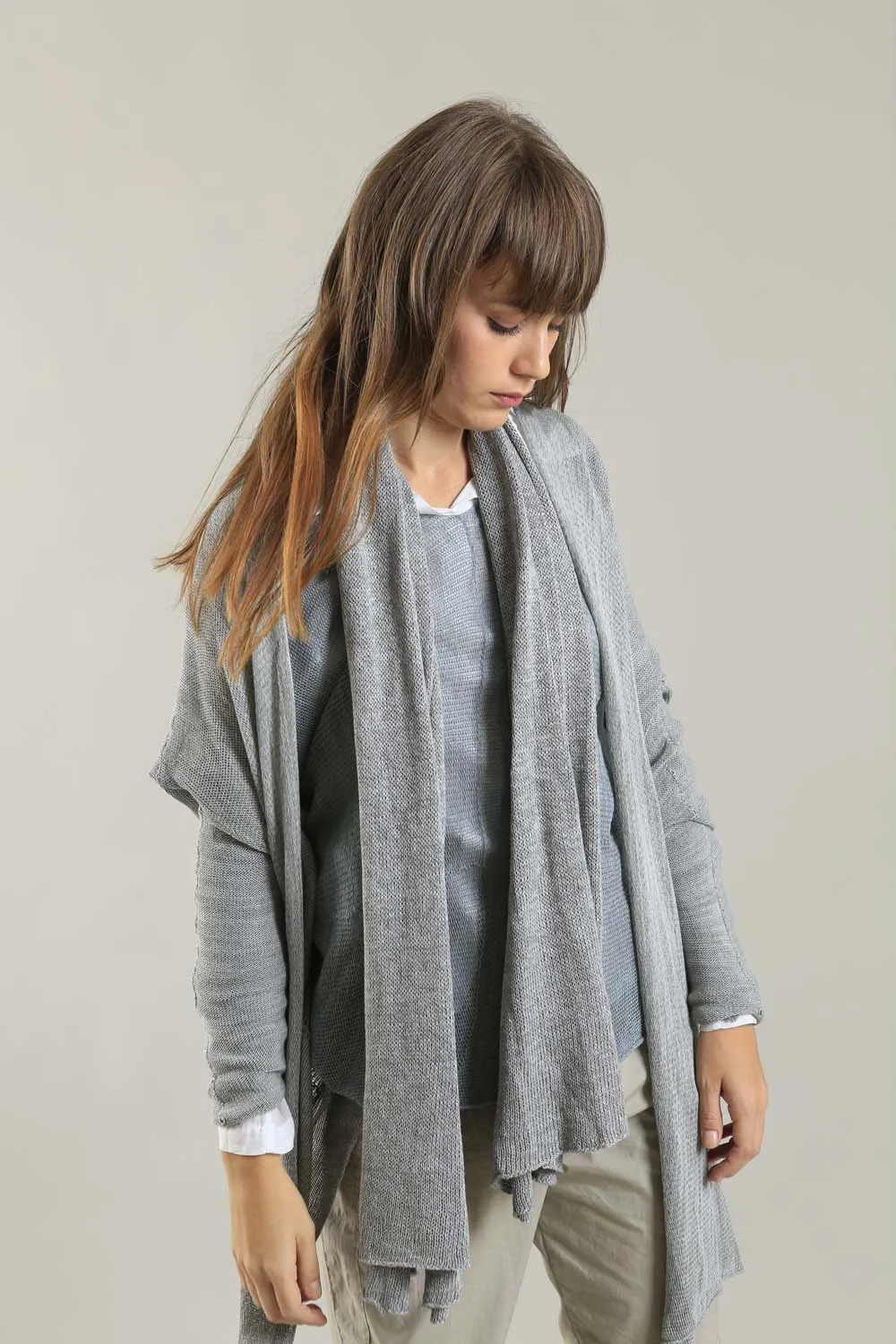 Bamboo, Cotton & Soy Metalo Scarf- Silver Grey