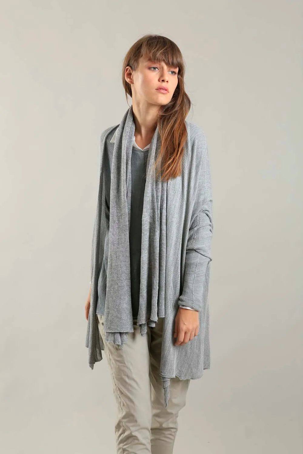 Bamboo, Cotton & Soy Metalo Scarf- Silver Grey