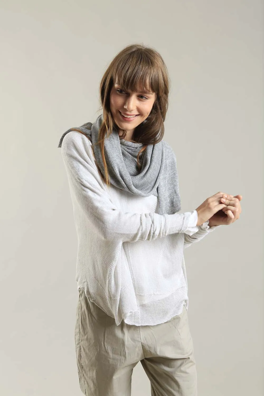 Bamboo, Cotton & Soy Metalo Scarf- Silver Grey