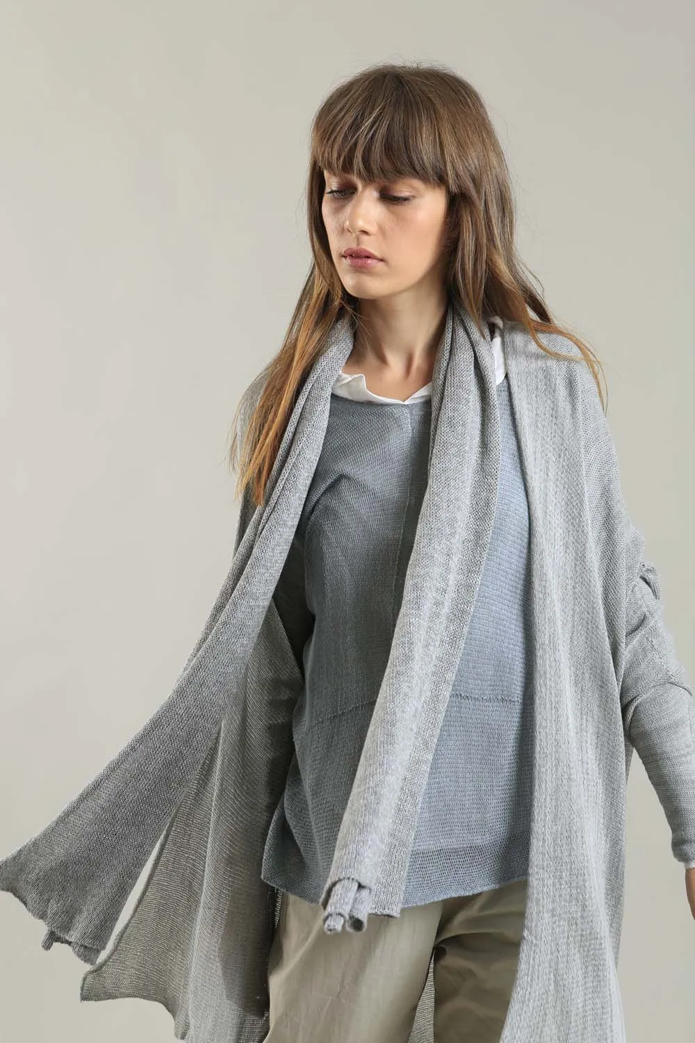 Bamboo, Cotton & Soy Metalo Scarf- Silver Grey