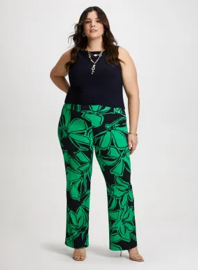 Basic Sleeveless Top & Palm Print Pants