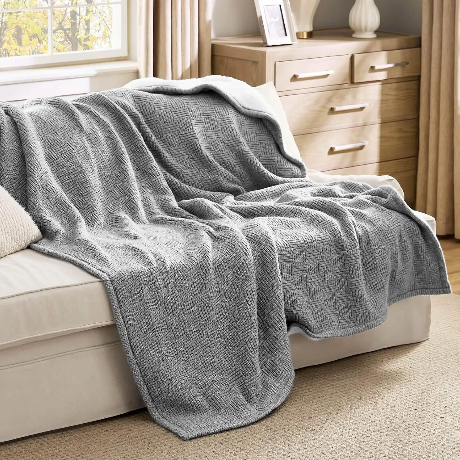 Bedsure Knit Sherpa Blanket