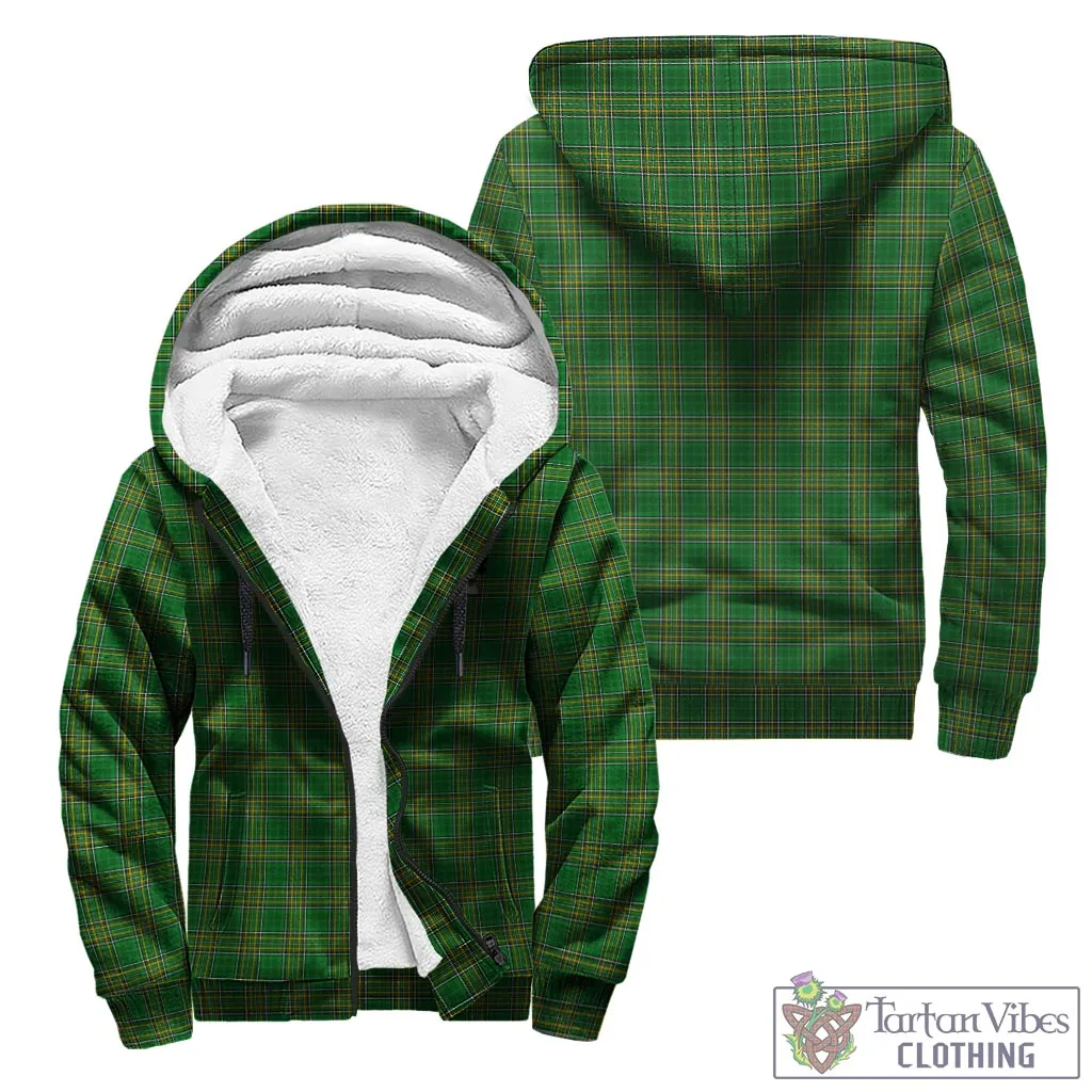 Best Irish Clan Tartan Sherpa Hoodie with Coat of Arms