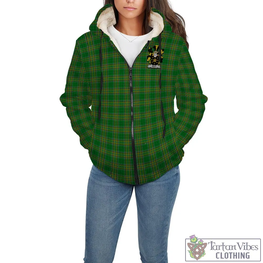 Best Irish Clan Tartan Sherpa Hoodie with Coat of Arms