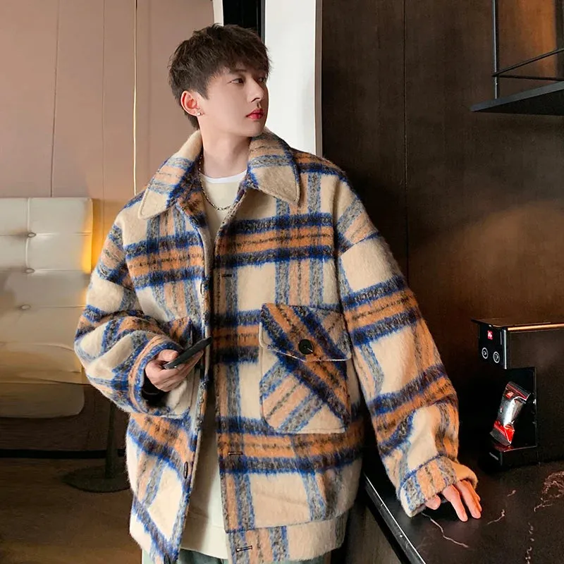 Big Pockets Contrast Plaid Loose Jacket