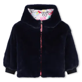 BILLIEBLUSH PINK FLOWER POWER REVERSIBLE PUFFER JACKET