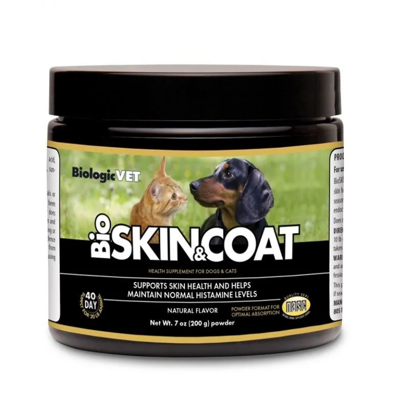 BiologicVet BioSkin & Coat Natural Antihistamine Formula for Dogs & Cats 7 oz Powder