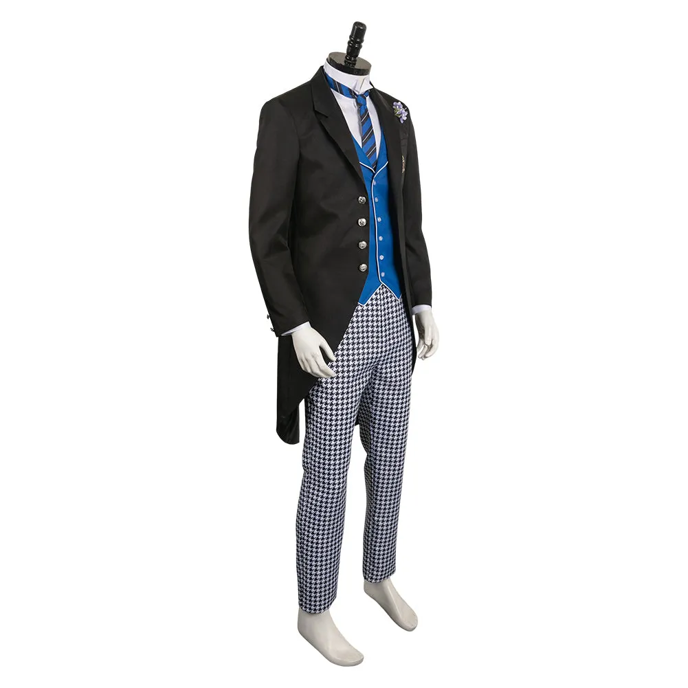 Black Butler Season 4: Public School Arc Lawrence Bluewer Black Outfit Party Carnival Halloween Cosplay Costume