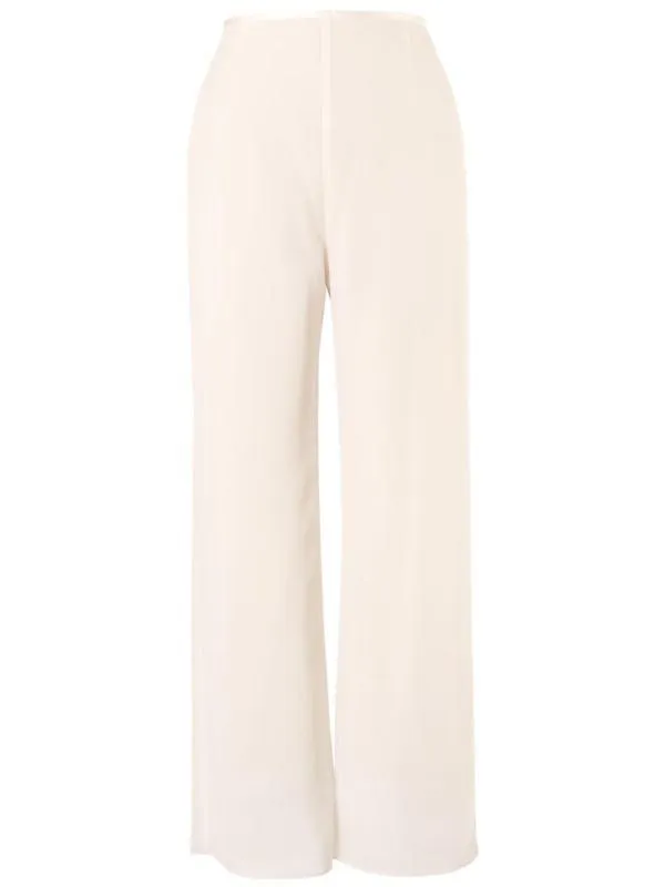 Blonde Satin Trim Chiffon Trouser