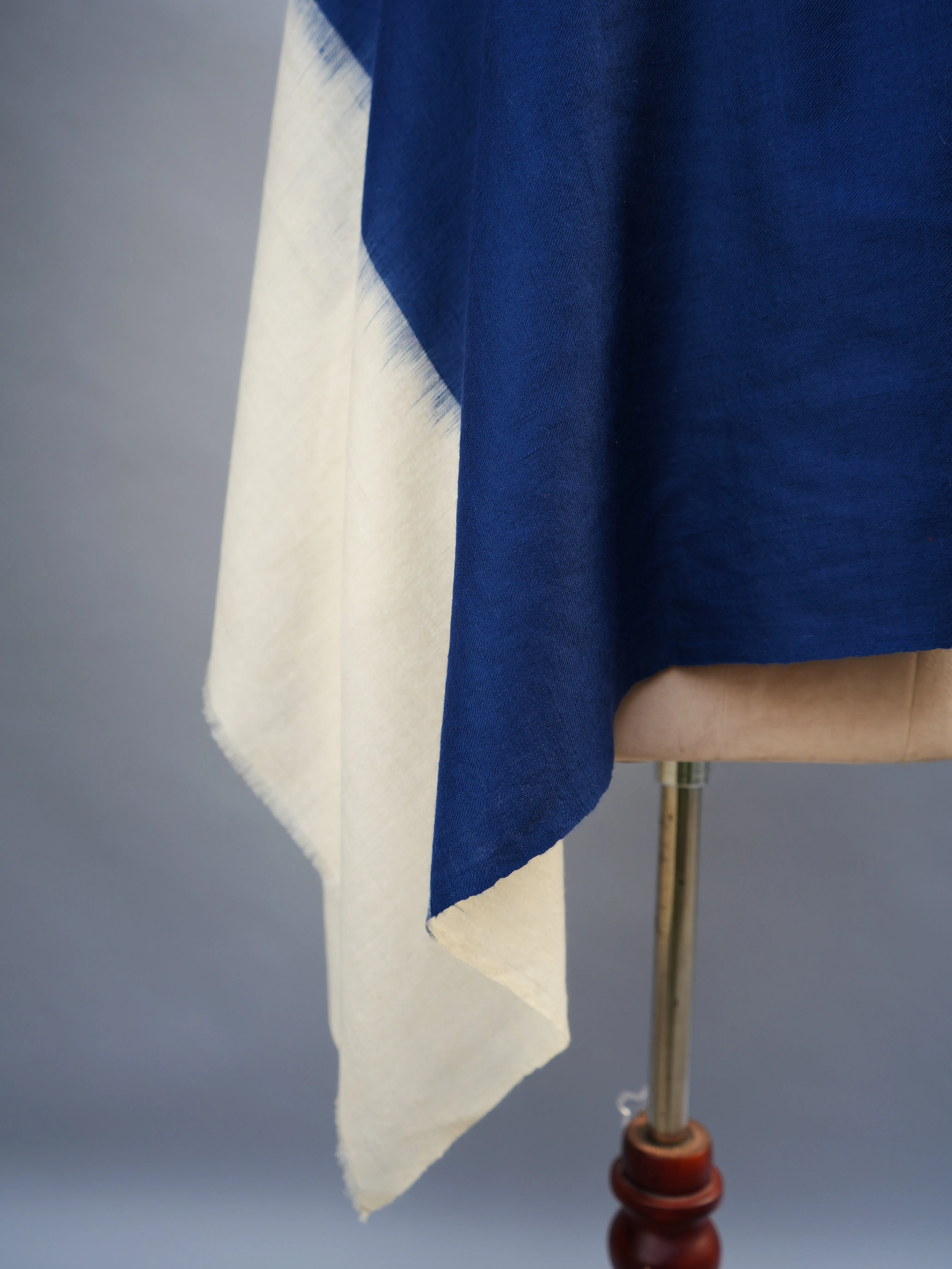 Blue White Modern Pashmina Shawl