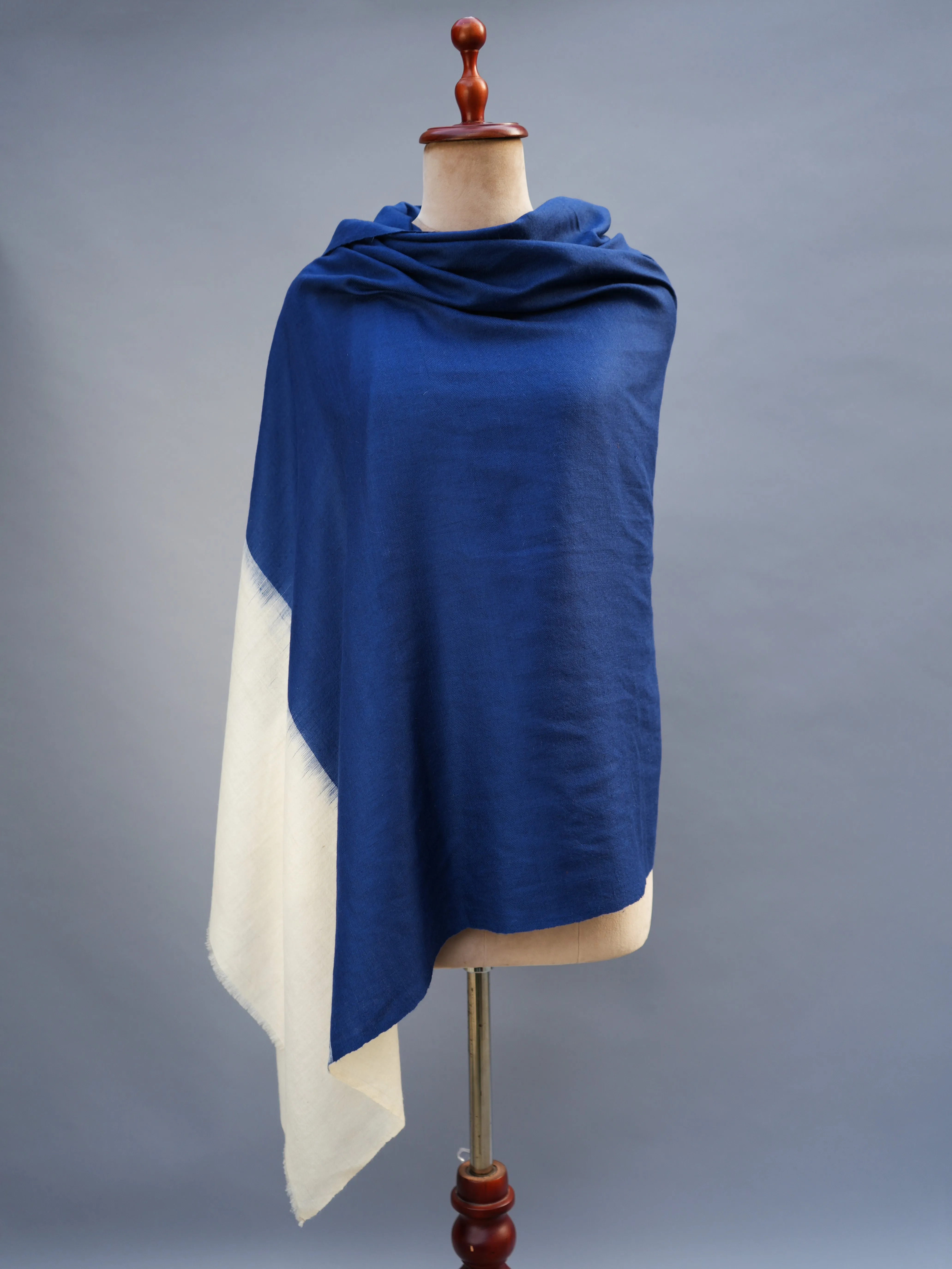 Blue White Modern Pashmina Shawl