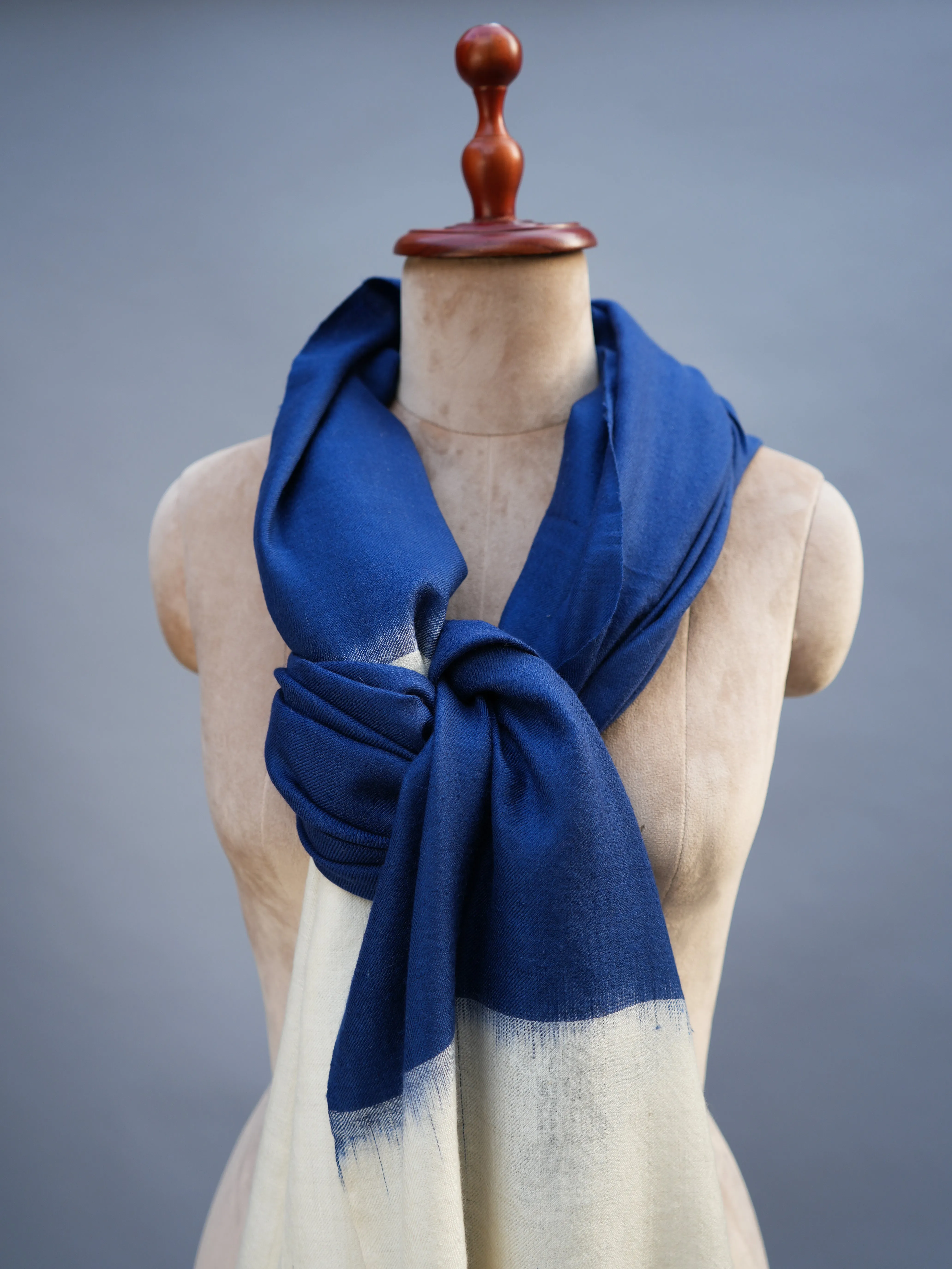 Blue White Modern Pashmina Shawl