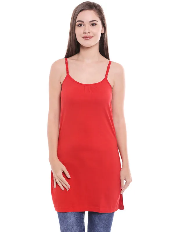 Bodycare Cotton Long Slit Camisole-47RE