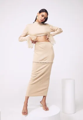 Bodycon Rib Maxi in Beige