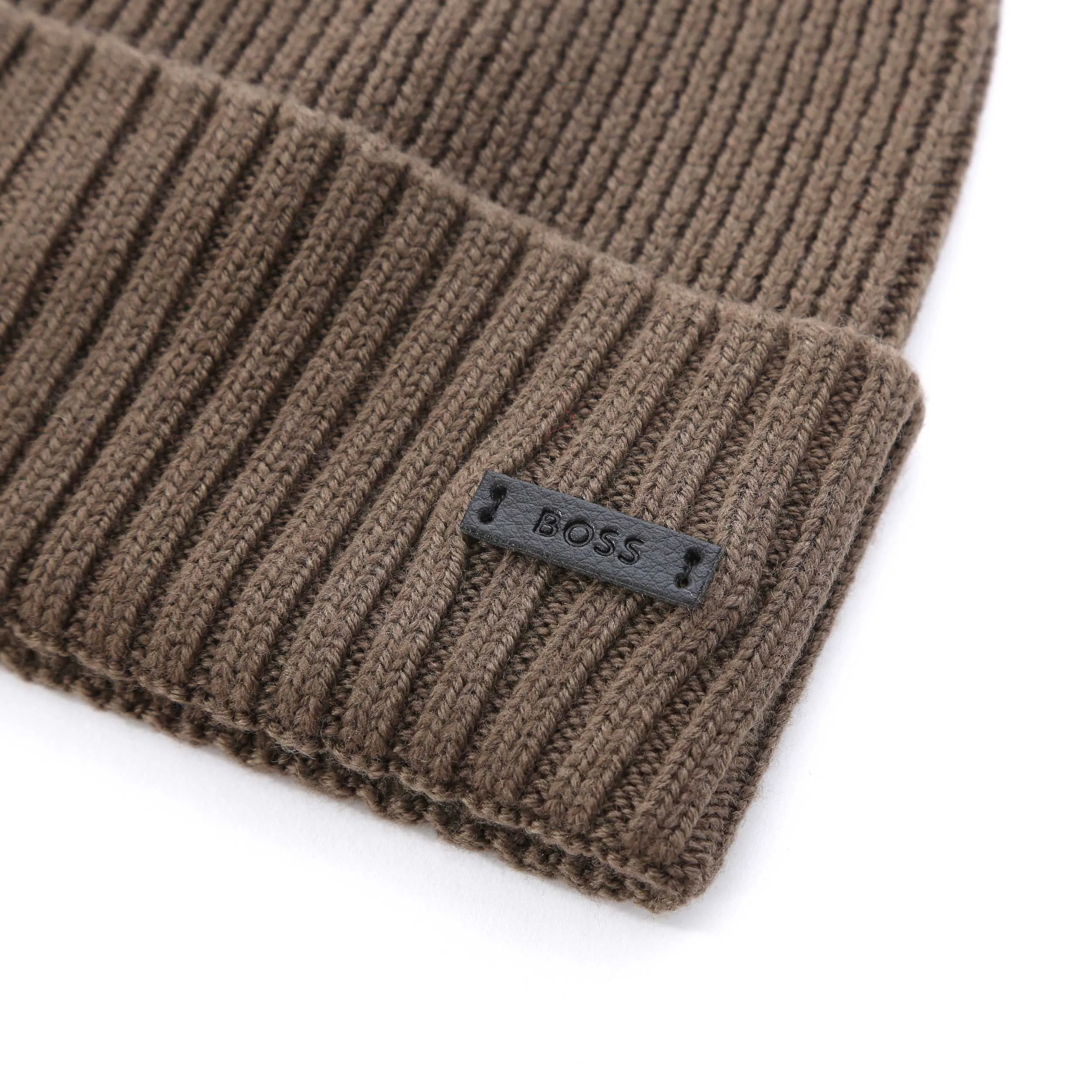 BOSS Fati Beanie Hat in Khaki