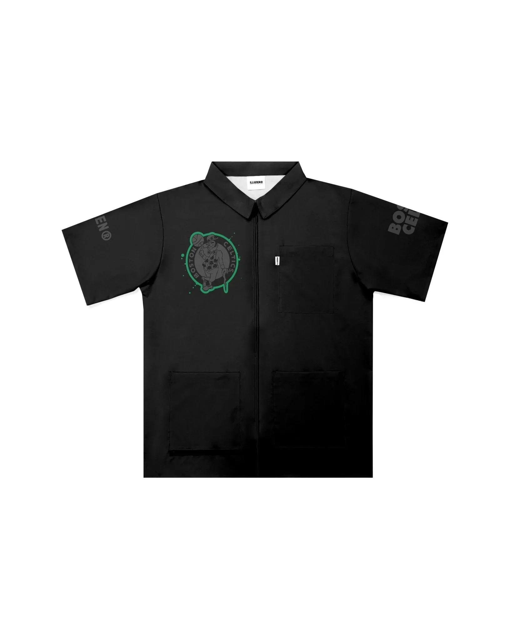 Boston Celtics Night Vision Traditional Barber Jacket