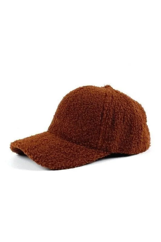 Boucle Sherpa Teddy Bear Knit Ball Cap