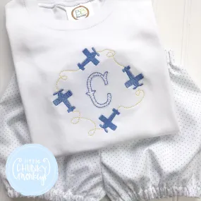 Boy Shirt - Airplane Monogram Frame