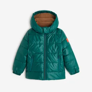 Boys' green puffer coat