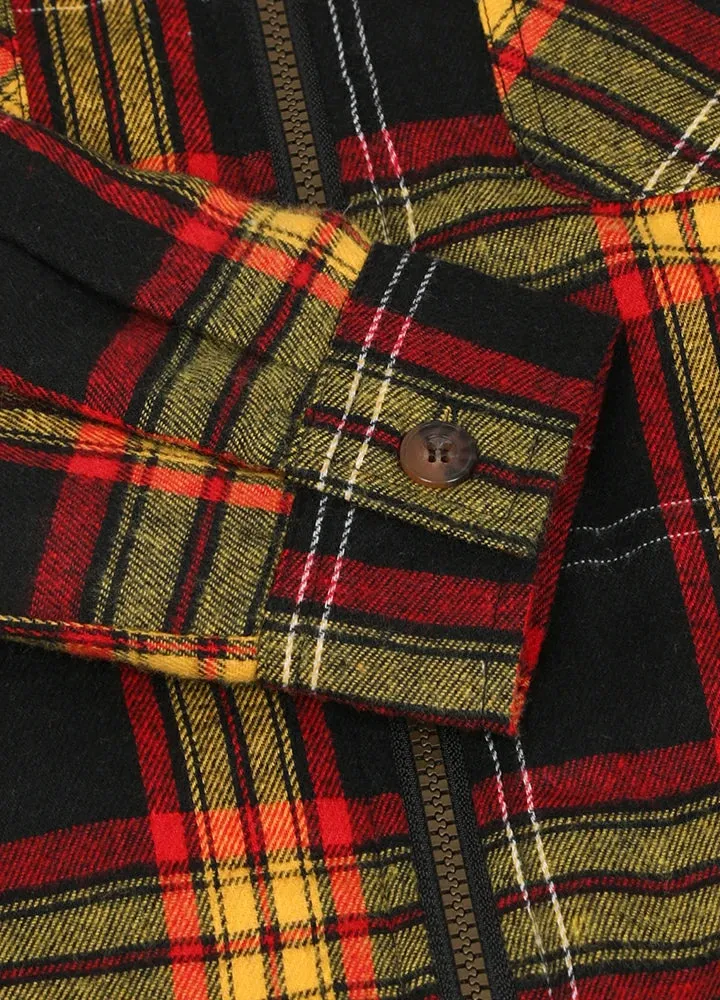 Boys Sherpa Lined Flannel Jacket,Full Zip Up Plaid