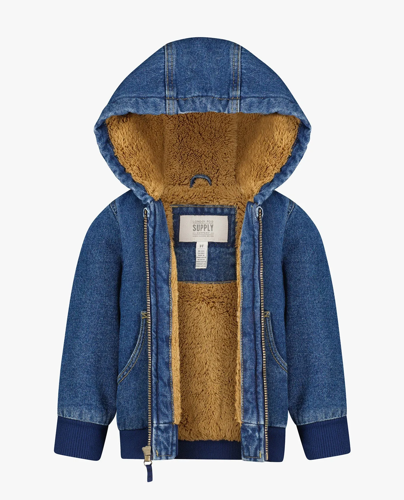 BOYS ZIP-FRONT HOODED BOMBER