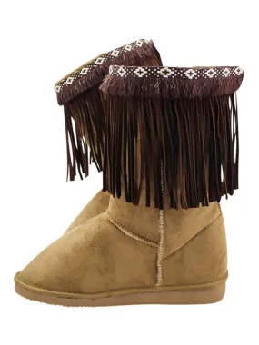 Brown Boho Style Wispy Fringe Boot Topper