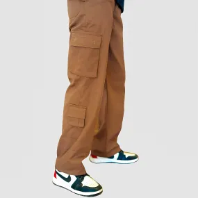 Brown Unisex Relaxed Fit Cargo 8 pockets