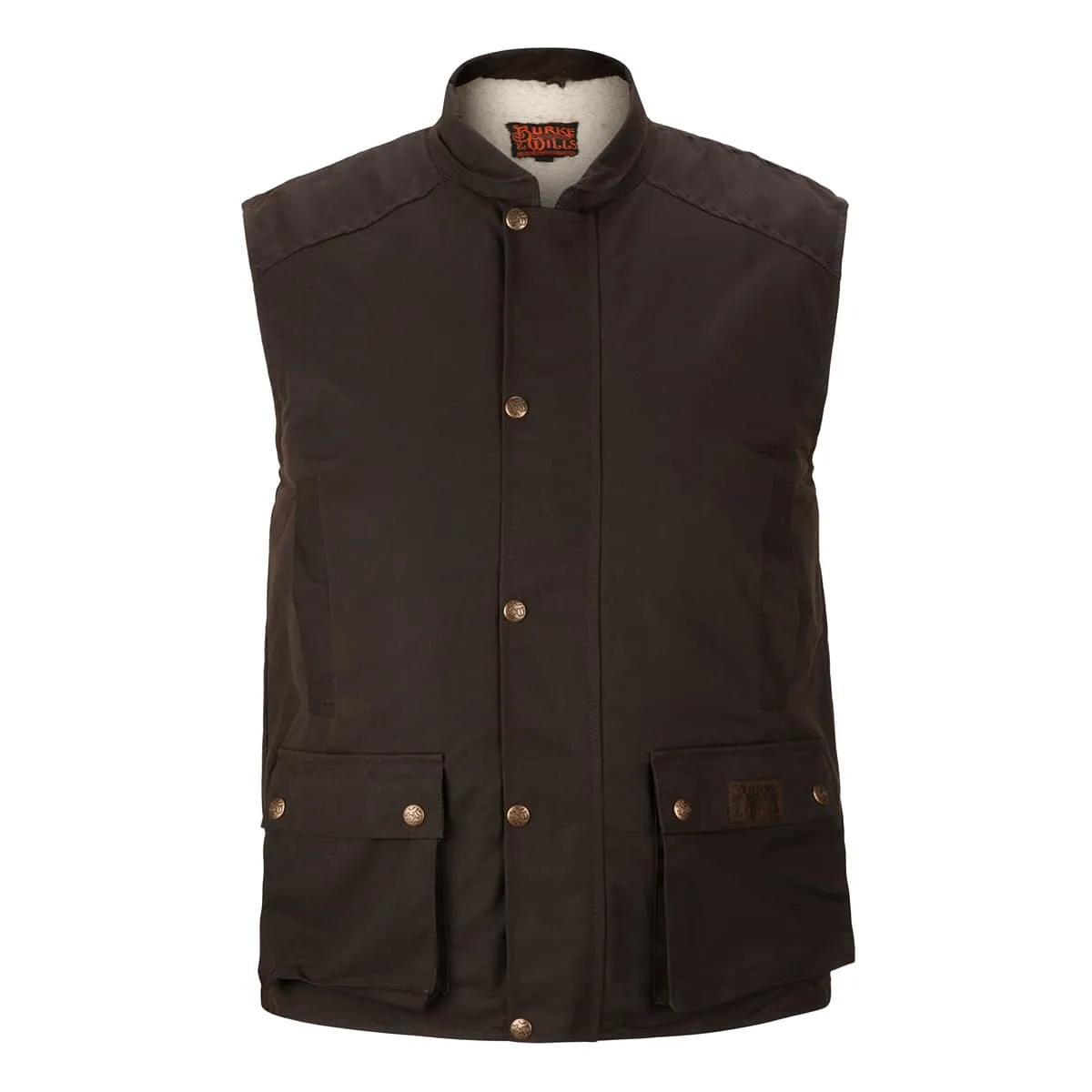 Burke & Wills Men's Derwent Oilskin Vest  Brown