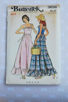 Butterick 3656  Camisole Top Maxi Dress Pattern Boho Style Casual Summer Dress or Party Evening Vintage Sewing Pattern