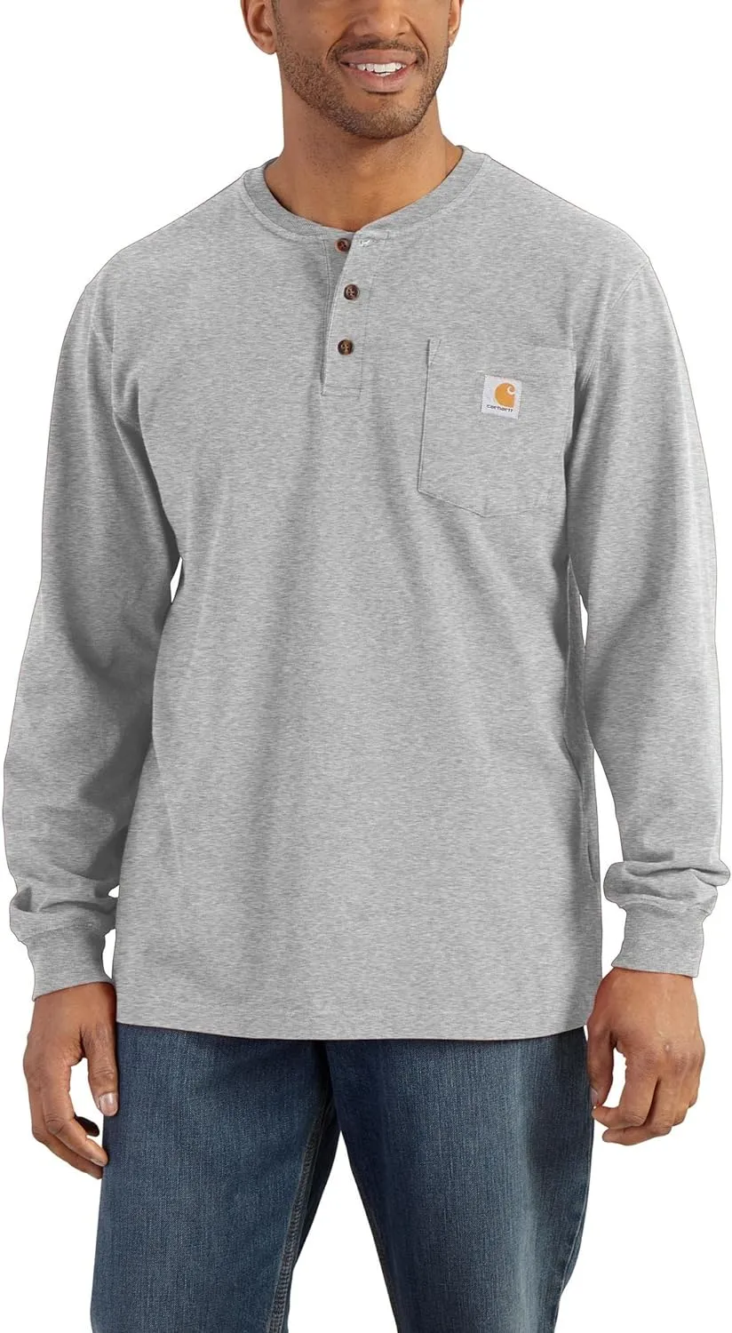 Carhartt Men's Loose Fit Heavyweight Long-Sleeve Pocket Henley T-Shirt