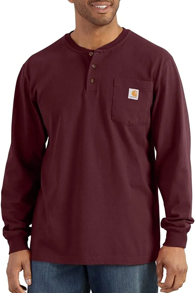 Carhartt Men's Loose Fit Heavyweight Long-Sleeve Pocket Henley T-Shirt