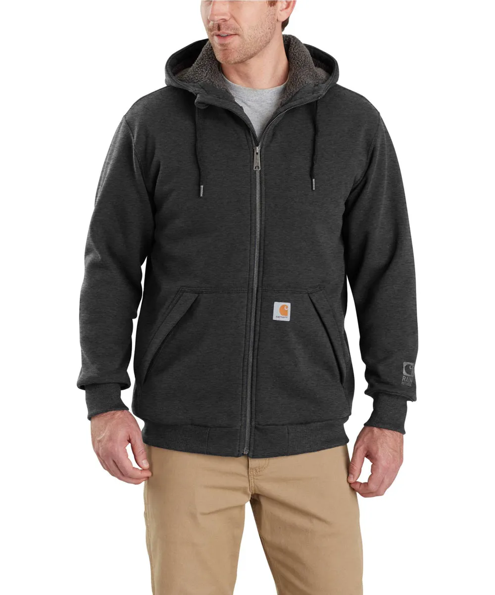 Carhartt Rain Defender Rockland Sherpa-Lined Full-Zip Hooded Sweatshirt - Carbon Heather