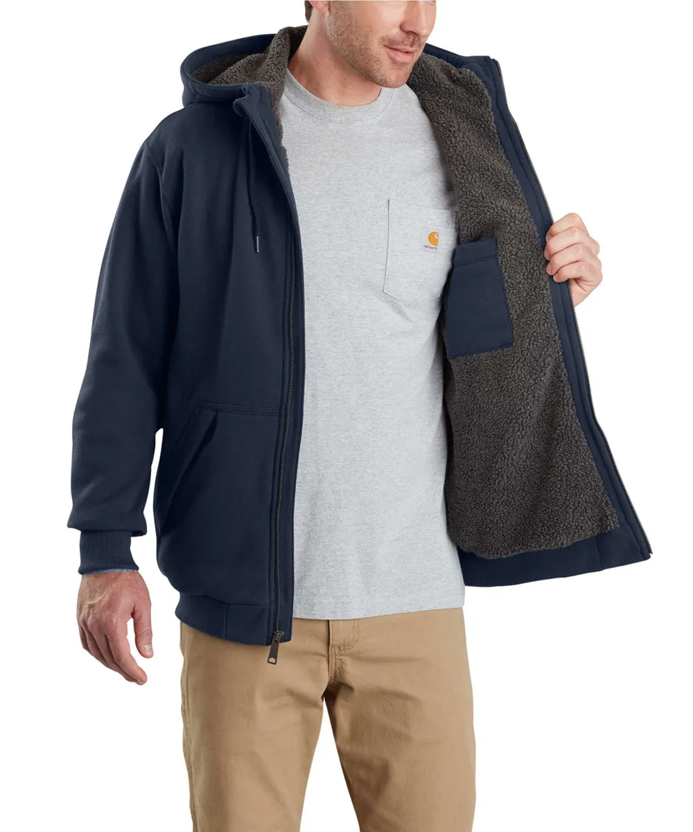 Carhartt Rain Defender Rockland Sherpa-Lined Full-Zip Hooded Sweatshirt - New Navy