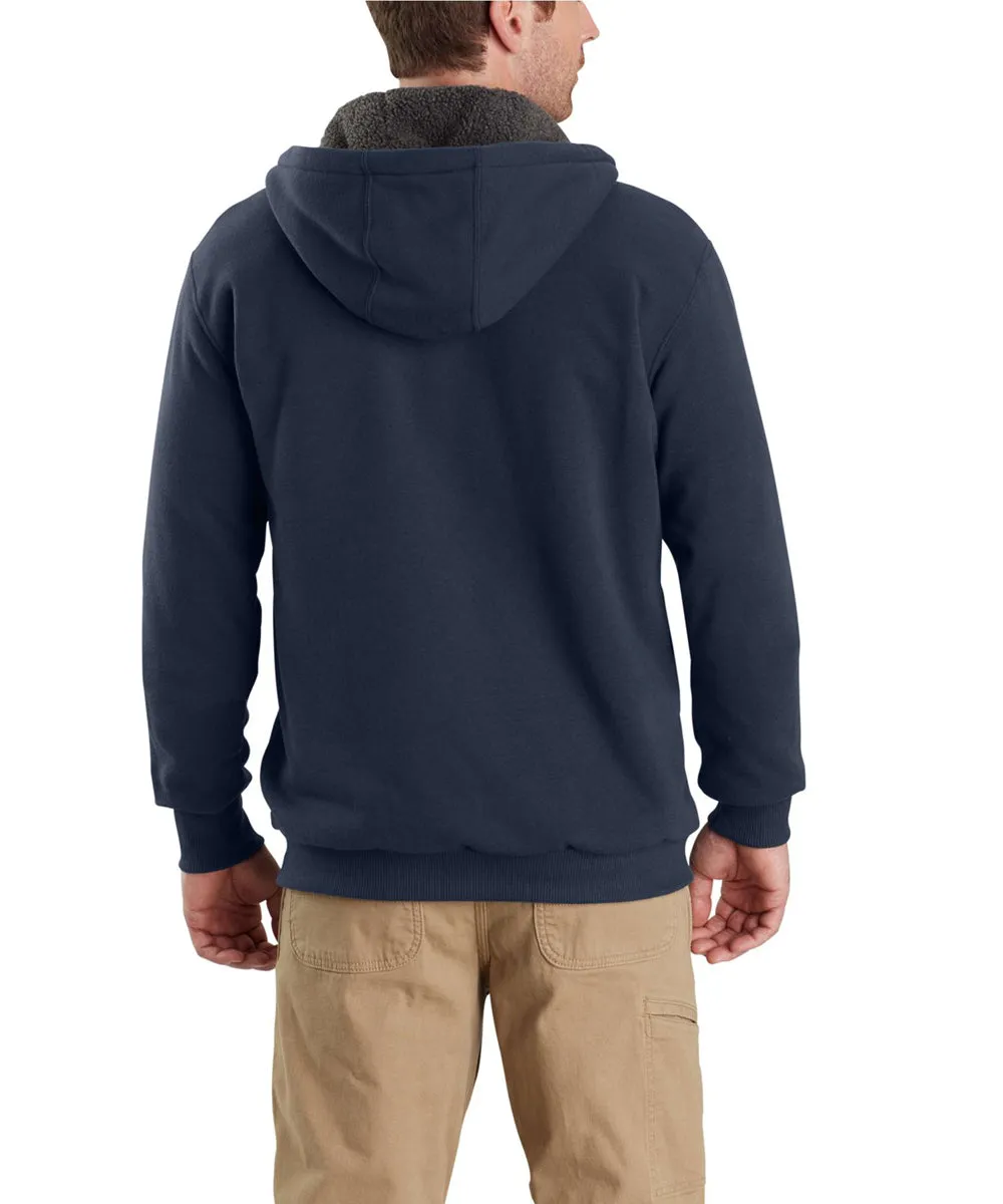 Carhartt Rain Defender Rockland Sherpa-Lined Full-Zip Hooded Sweatshirt - New Navy