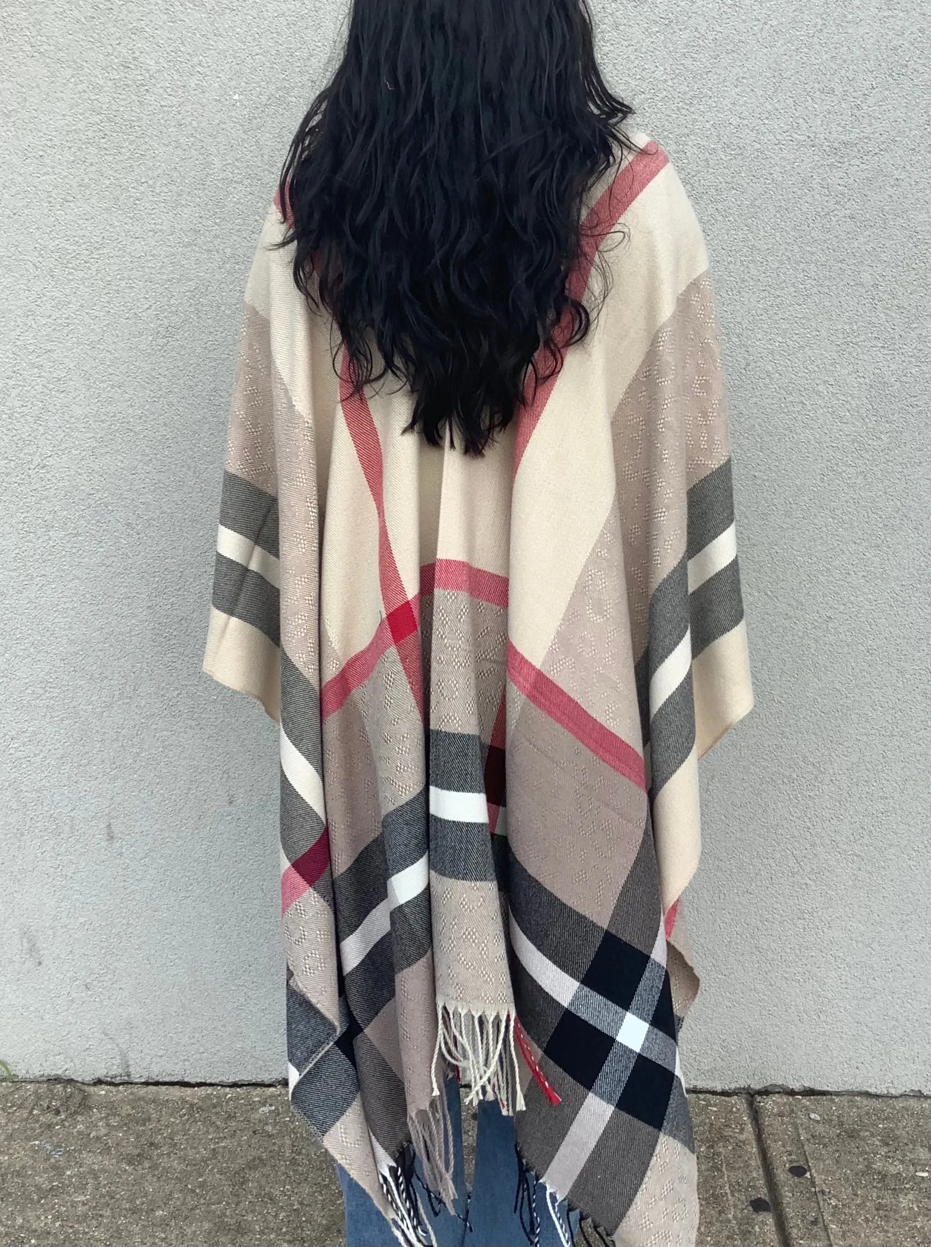 Carly Plaid Poncho