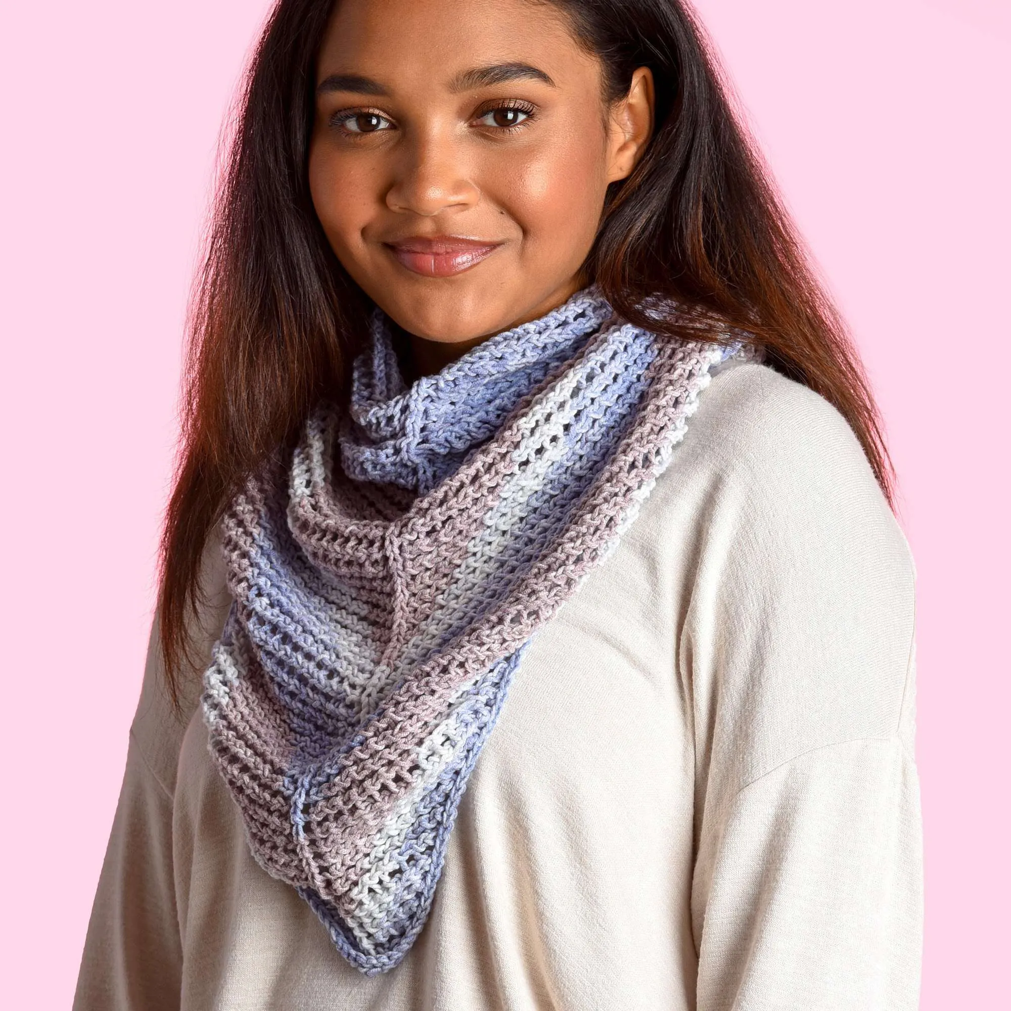 Caron Triangular Knit Shawl