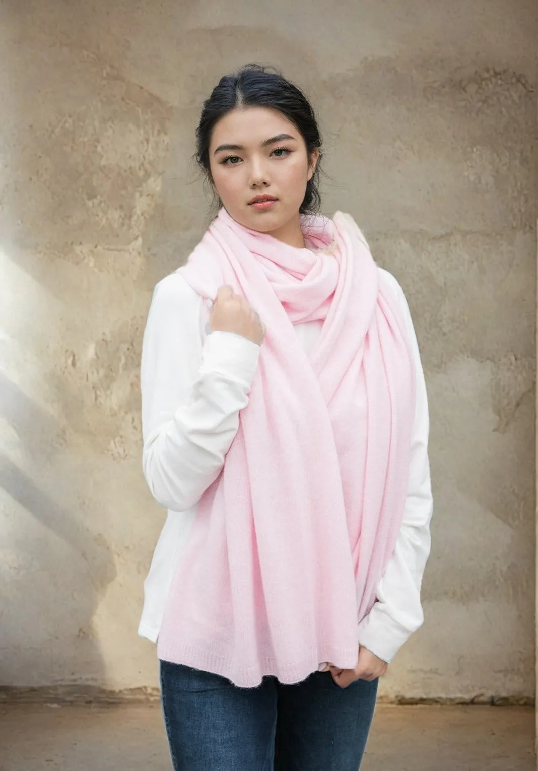 Cashmere 2 ply knitted Julian Wrap/ Scarf/Shawl-More colours available