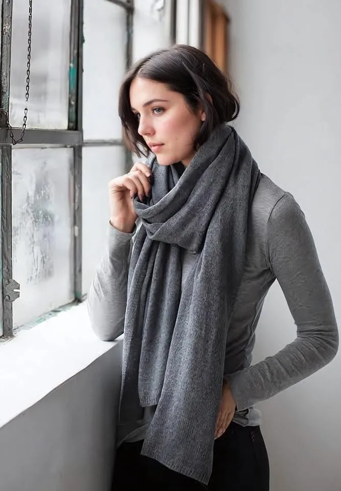 Cashmere 2 ply knitted Julian Wrap/ Scarf/Shawl-More colours available