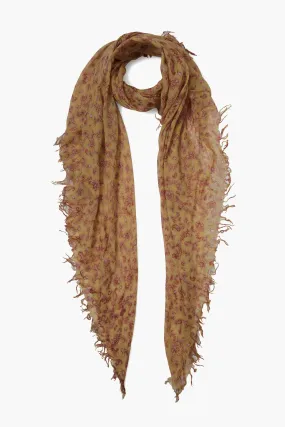 Cashmere and Silk Scarf Chai Tea Paisley